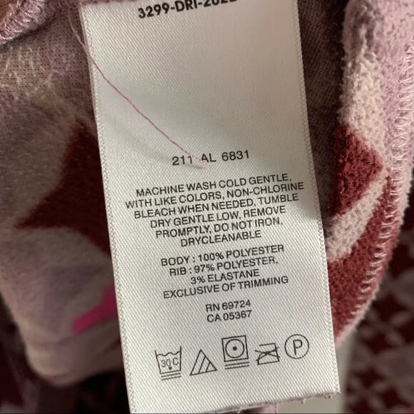 Columbia Geometric Quarter Zip Fleece Sweatshirt Purple Pink Cold Weather Medium - Picture 6 of 9